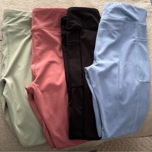 Women’s High-Rise Pocket Leggings - Black, Dusty Rose, Sage, Light Blue